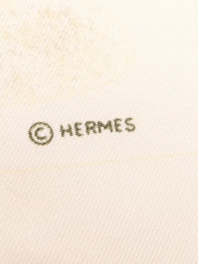 Pre-owned Hermes 2010s La Voie Lactee Scarf In Neutrals