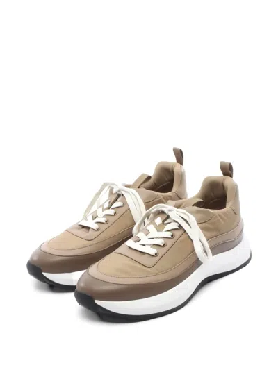 Pre-owned Hermes 2010s Lace-up Sneakers In Neutral
