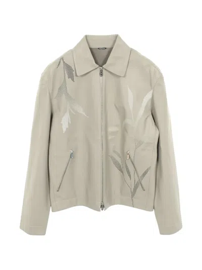 Pre-owned Hermes 2010s Leather Jacket In Neutral