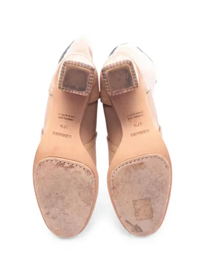 Pre-owned Hermes 2010s Leather Knee-length Boots In Neutral