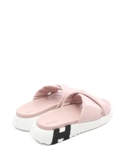 Pre-owned Hermes 2010s Leather Sandals In Pink