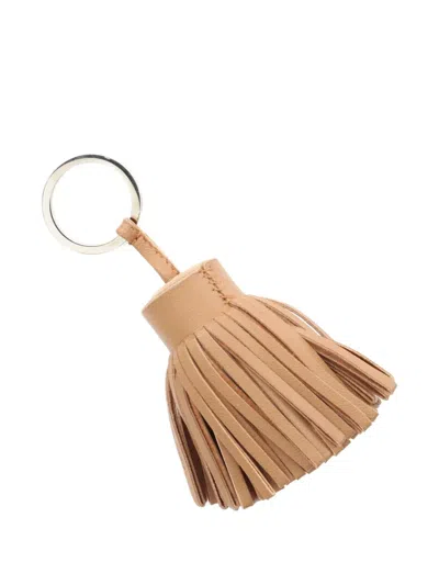 Pre-owned Hermes 2010s Leather Sesame Keyring In Brown