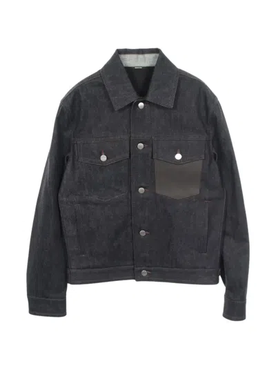 Pre-owned Hermes 2010s Leather-pocket Jacket In Blue