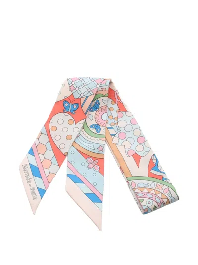 Pre-owned Hermes 2010s Les Murmures De La Foret Ribbon Scarf In Neutral