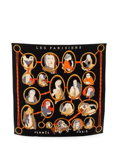 Pre-owned Hermes 2010s Les Parisiens Scarf In Black
