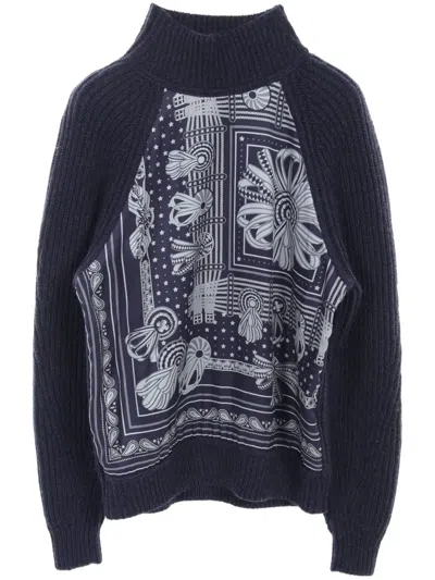 Pre-owned Hermes 2010s Les Rubans Du Cheval Sweater In Blue