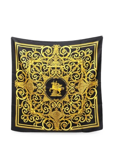 Pre-owned Hermes 2010s Les Tuileries Scarf In Black