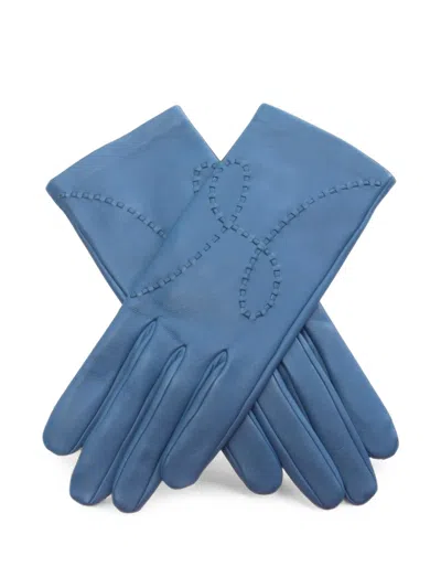Pre-owned Hermes 2010s Lisbon H-stitch Gloves In Blue