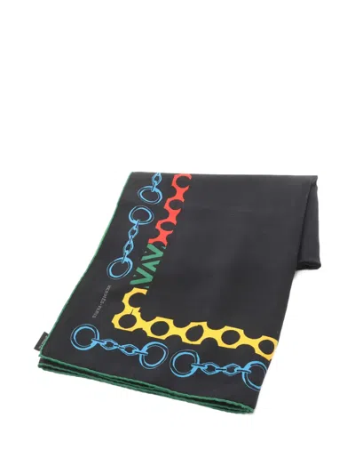 Pre-owned Hermes 2010s Liste En Chaines Scarf In Black