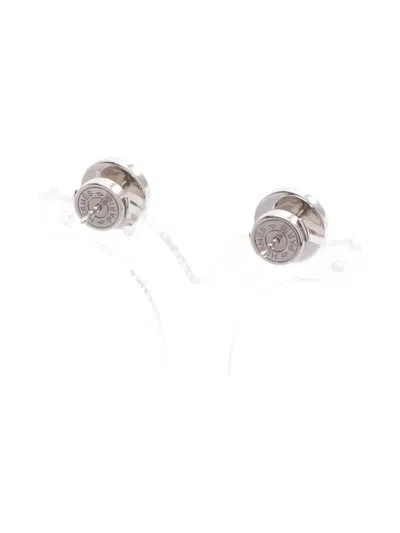 Pre-owned Hermes 2010s Logo-detail Earrings In Silver