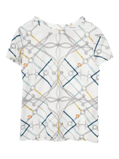 Pre-owned Hermes 2010s Logo-print T-shirt In White