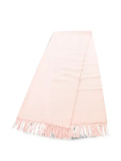Pre-owned Hermes 2010s Logo-embroidered Scarf In Pink