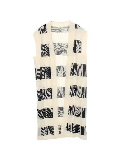 Pre-owned Hermes 2010s Logo-graphic Knit Vest In Neutrals