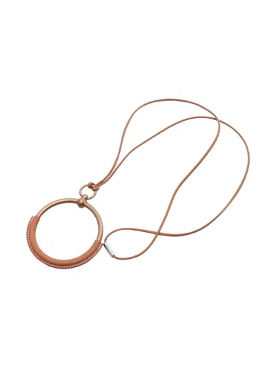 Pre-owned Hermes 2010s Loop Necklace In Brown