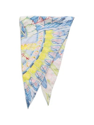 Pre-owned Hermes 2010s Losange Danse Pacifique Scarf In Blue