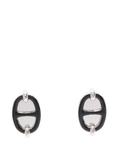 Pre-owned Hermes 2010s Mailon Earrings In Silver