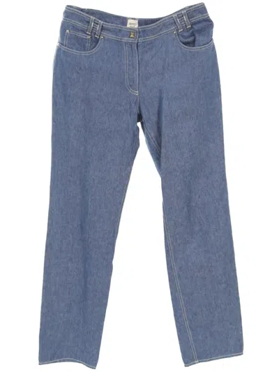 Pre-owned Hermes 2010s Medor H Belt Hall Trousers In Blue