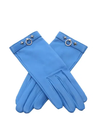 Pre-owned Hermes 2010s Medor Leather Gloves In Blue