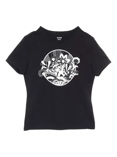 Pre-owned Hermes 2010s Micro Cartouche T-shirt In Black