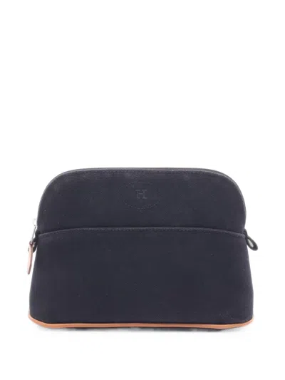 Pre-owned Hermes 2010s Mini Bolide Canvas Pouch In Black