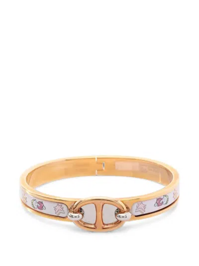 Pre-owned Hermes 2010s Mini Chaine D'ancre Funny Ice Cream Bracelet In Gold