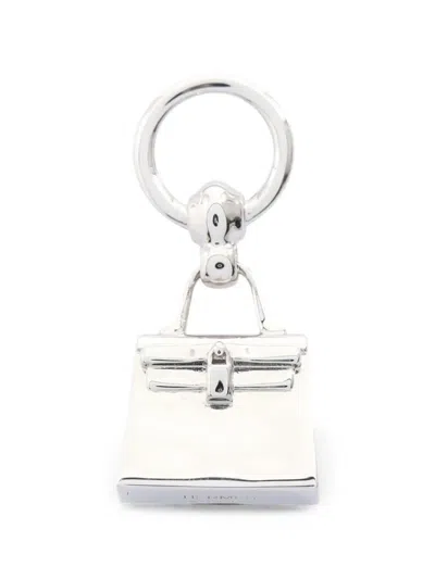 Pre-owned Hermes 2010s Mini Kelly Scarf Ring In Silver