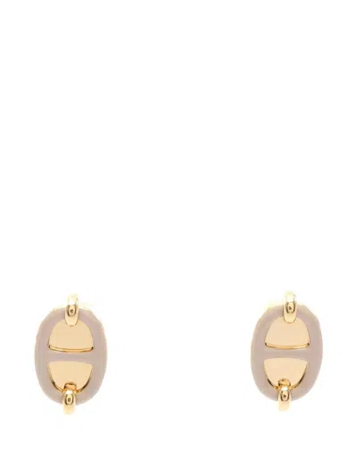 Pre-owned Hermes 2010s Mini Mailon Earrings In Gold