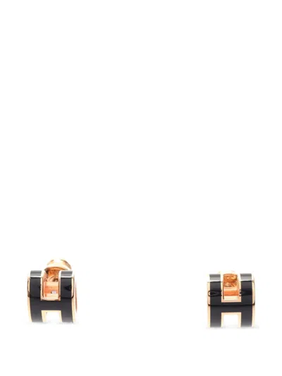 Pre-owned Hermes 2010s Mini Pop H Earrings In Pink