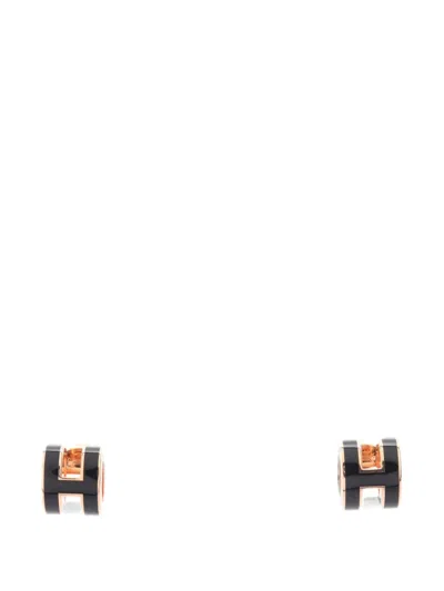 Pre-owned Hermes 2010s Mini Pop H Earrings In Pink