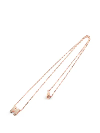 Pre-owned Hermes 2010s Mini Pop H Necklace In Pink
