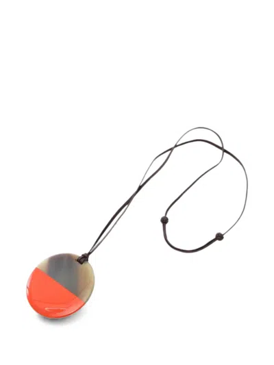 Pre-owned Hermes 2010s Minimal City Two-tone-design Necklace In Brown