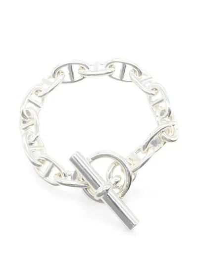 Pre-owned Hermes 2010s Mm Chaîne D'ancre Bracelet In Silver