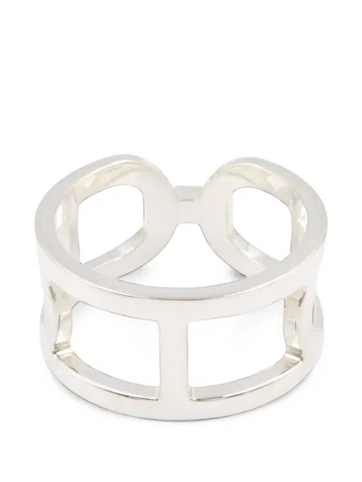Pre-owned Hermes 2010s Mm Ever Chaîne Ring In Silver