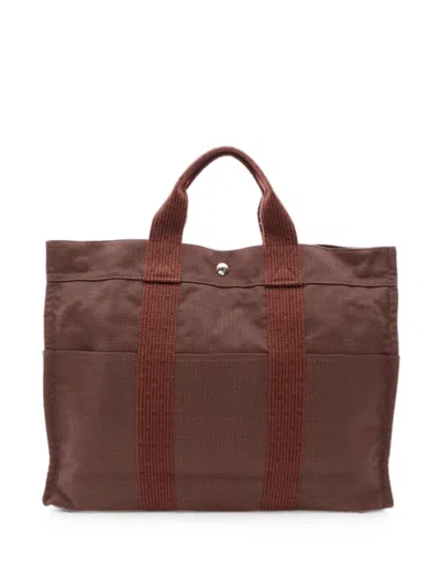 Pre-owned Hermes 2010s Mm Yale Line Tote Bag In Brown