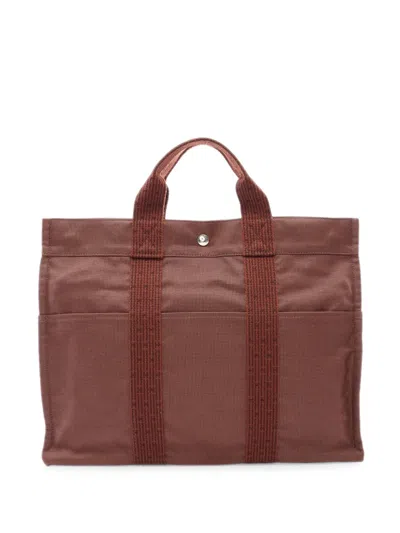 Pre-owned Hermes 2010s Mm Yale Line Tote Bag In Brown