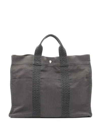 Pre-owned Hermes 2010s Mm Yale Line Tote Bag In Gray