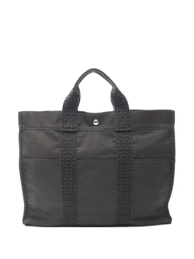 Pre-owned Hermes 2010s Mm Yale Line Tote Bag In Gray