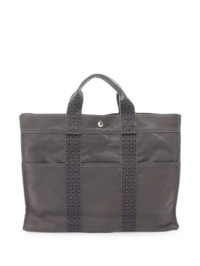 Pre-owned Hermes 2010s Mm Yale Line Tote Bag In Gray