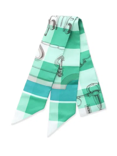Pre-owned Hermes 2010s Mors Et Gourmettes Ribbon Scarf