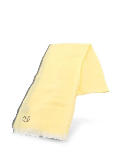 Pre-owned Hermes 2010s Naoshima Cotton Scarf In Yellow