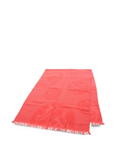 Pre-owned Hermes 2010s New Libris Shawl In Pink
