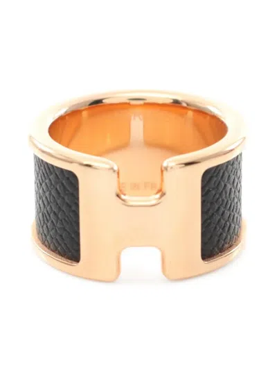 Pre-owned Hermes 2010s Olymp Gm Leather Enamelled Ring
