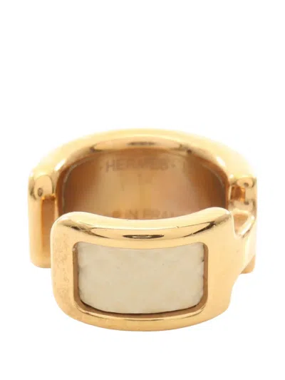 Pre-owned Hermes 2010s Olymp Pm Leather Ear Cuff In Gold