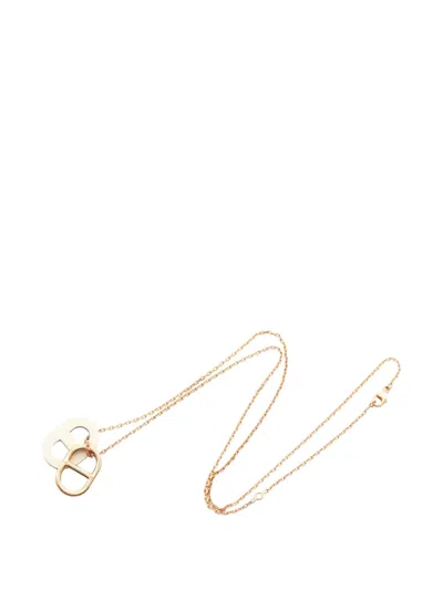 Pre-owned Hermes 2010s O'maillon Chaine D'ancre Necklace In Pink