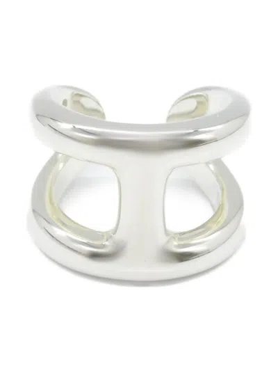 Pre-owned Hermes 2010s Osmose Ring In Silver