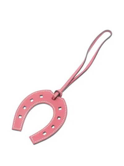 Pre-owned Hermes 2010s Paddock Cheval Horseshoe Bag Charm In Red