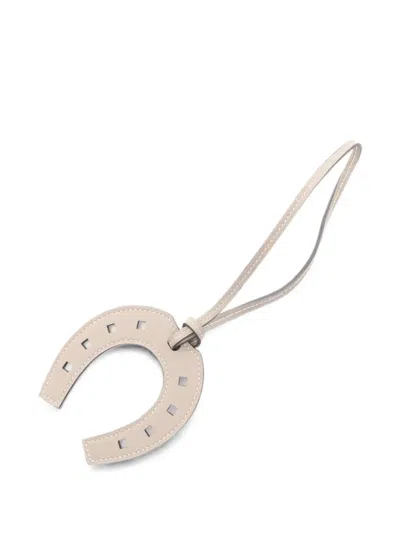 Pre-owned Hermes 2010s Paddock Horseshoe Bag Charm In Neutrals