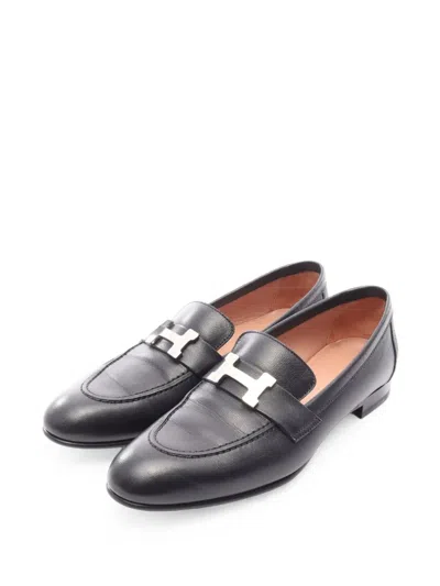 Pre-owned Hermes 2010s Paris Loafers In Black