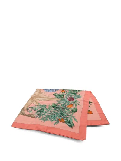 Pre-owned Hermes 2010s Passiflores Scarf In Pink