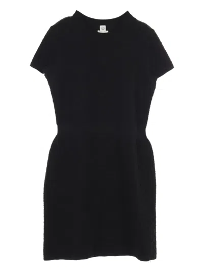 Pre-owned Hermes 2010s Patterned Cashmere Dress In Black